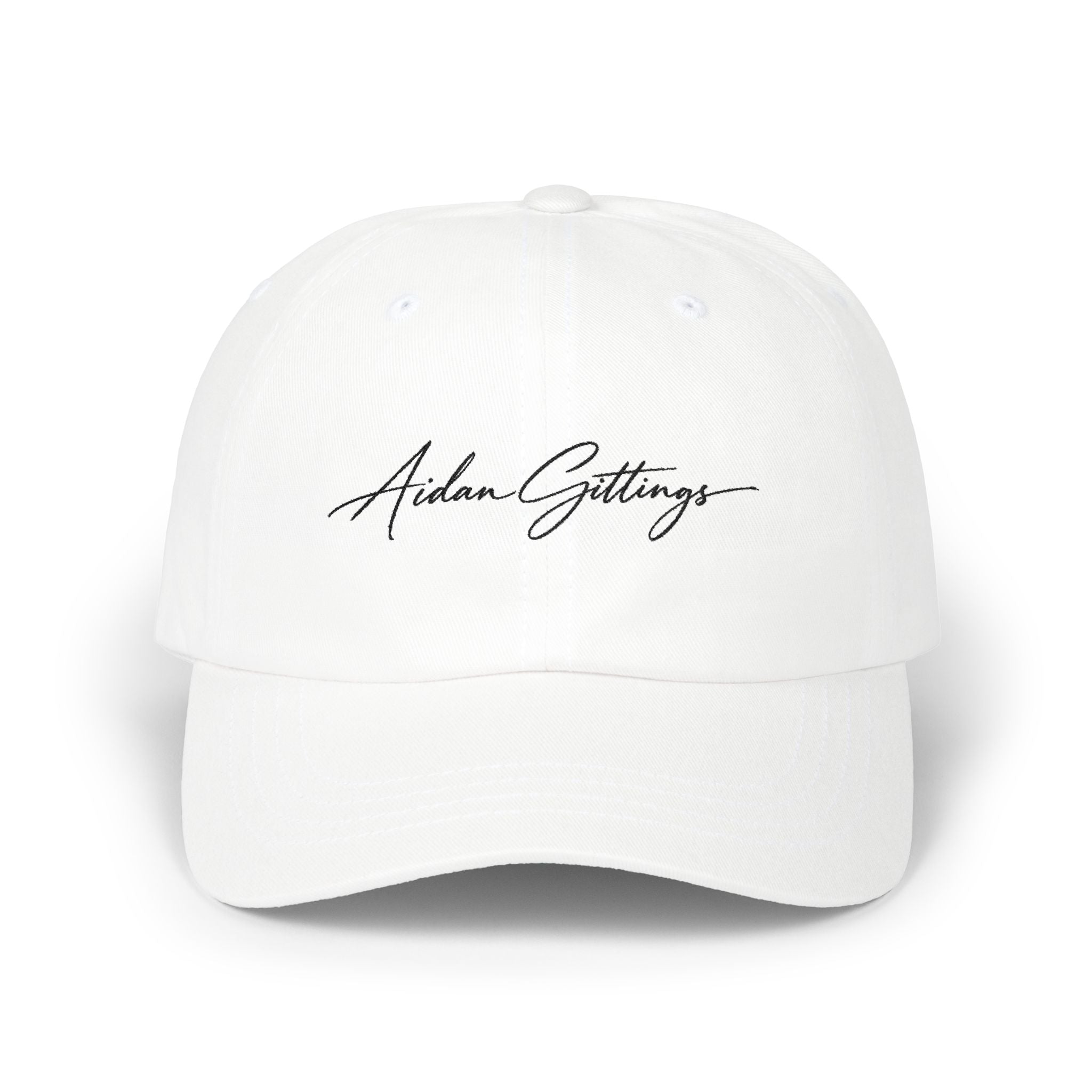 Embroidered Signature Dad Cap — Personalized "Aidan Gittings" Script Hat