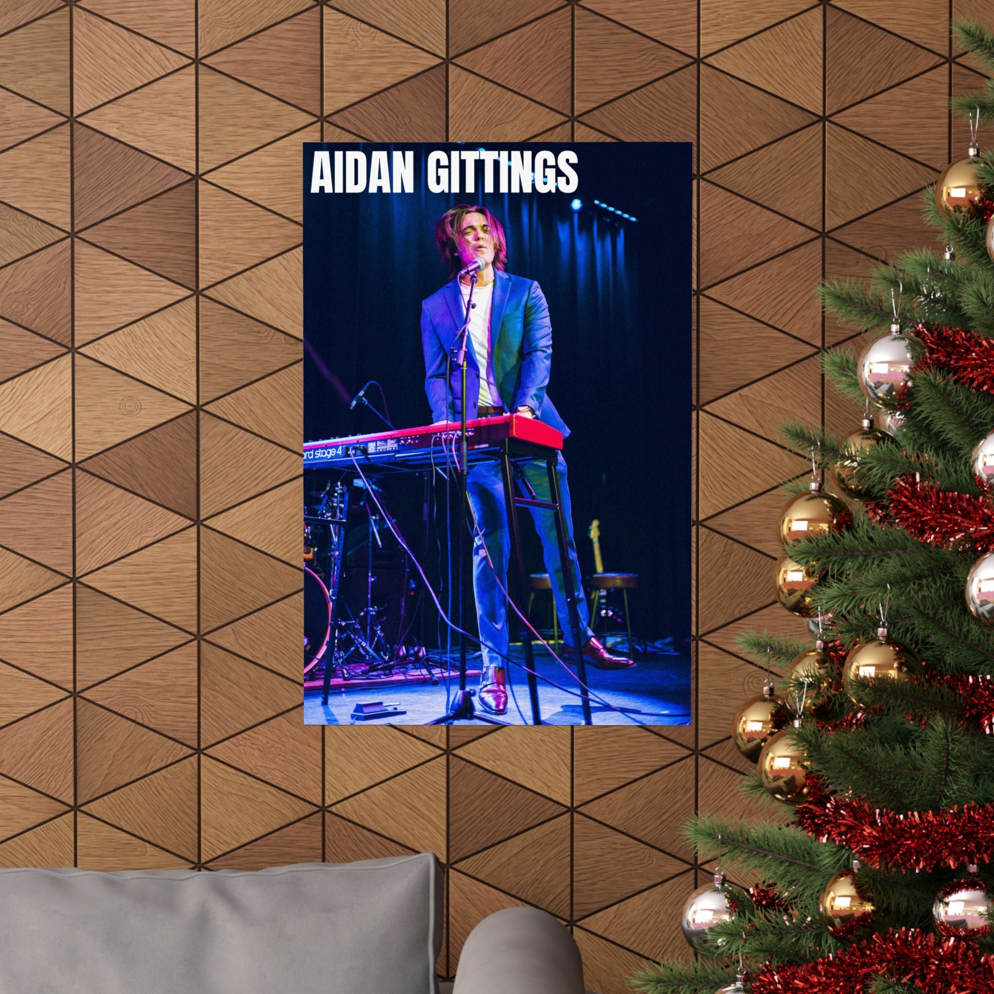 Live Music Poster — Singer at Keyboard Matte Vertical Wall Art