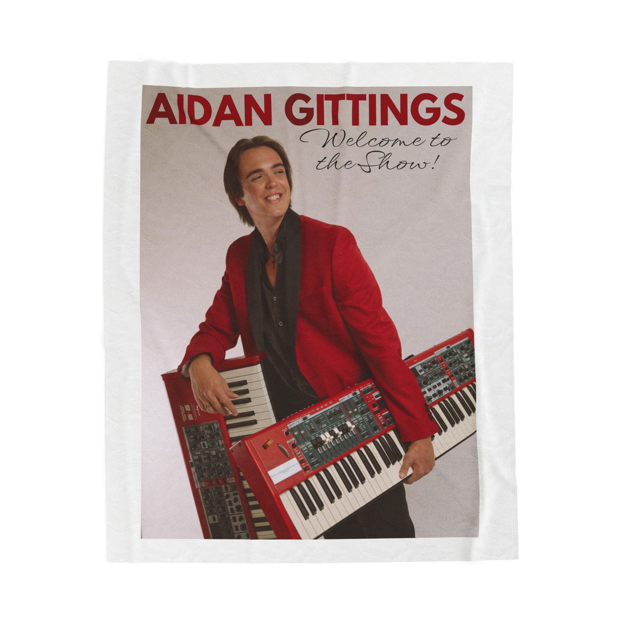 Aidan Gittings “Welcome to the Show” Velveteen Plush Blanket — Musician Poster Throw