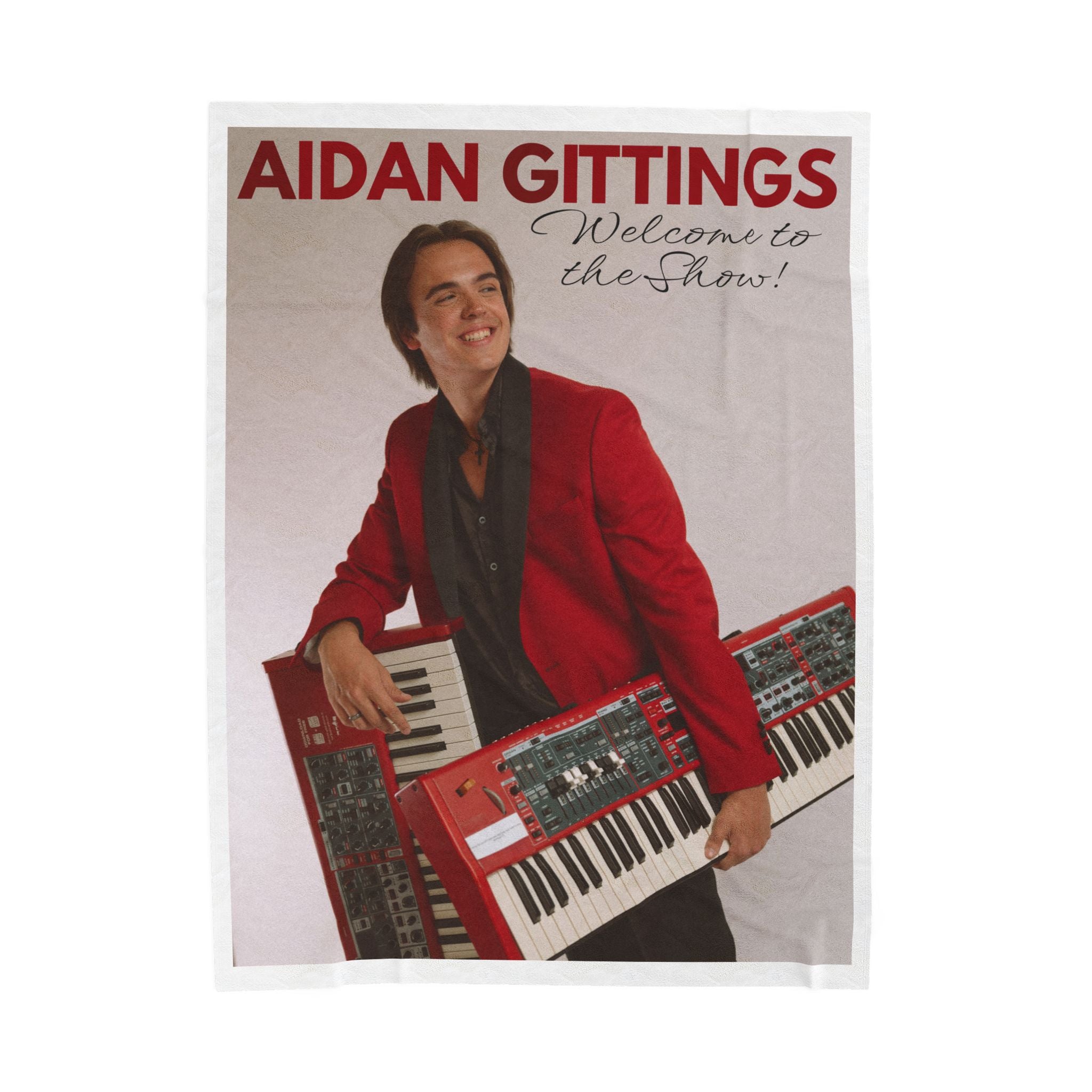 Aidan Gittings “Welcome to the Show” Velveteen Plush Blanket — Musician Poster Throw