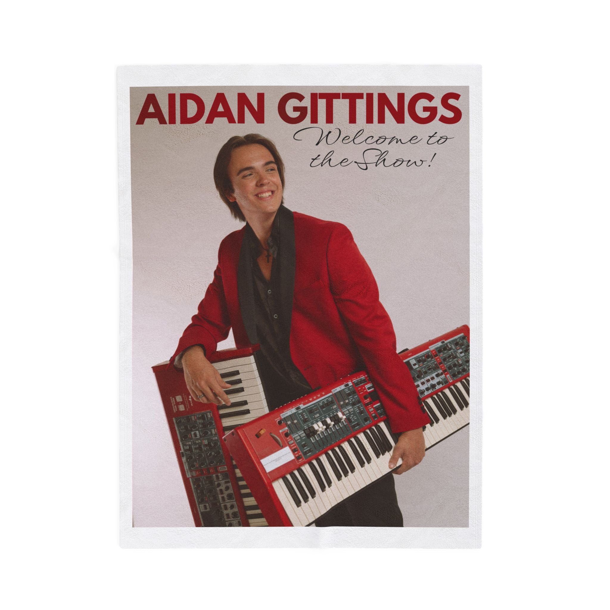 Aidan Gittings “Welcome to the Show” Velveteen Plush Blanket — Musician Poster Throw