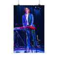 Live Music Poster — Singer at Keyboard Matte Vertical Wall Art