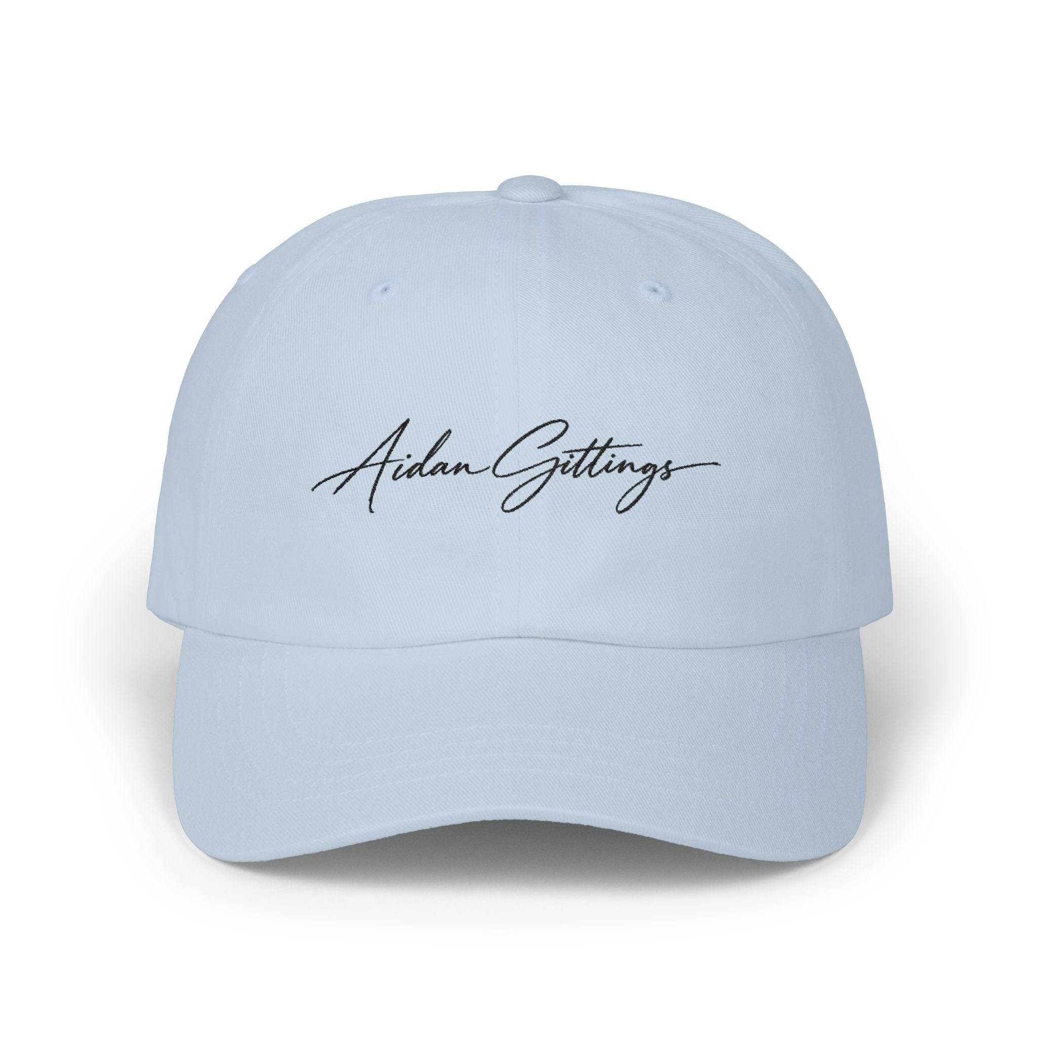 Embroidered Signature Dad Cap — Personalized "Aidan Gittings" Script Hat